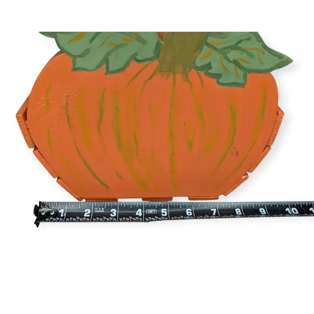 Festive Painted Pumpkin Shaped Wooden Crate/Box Decor
